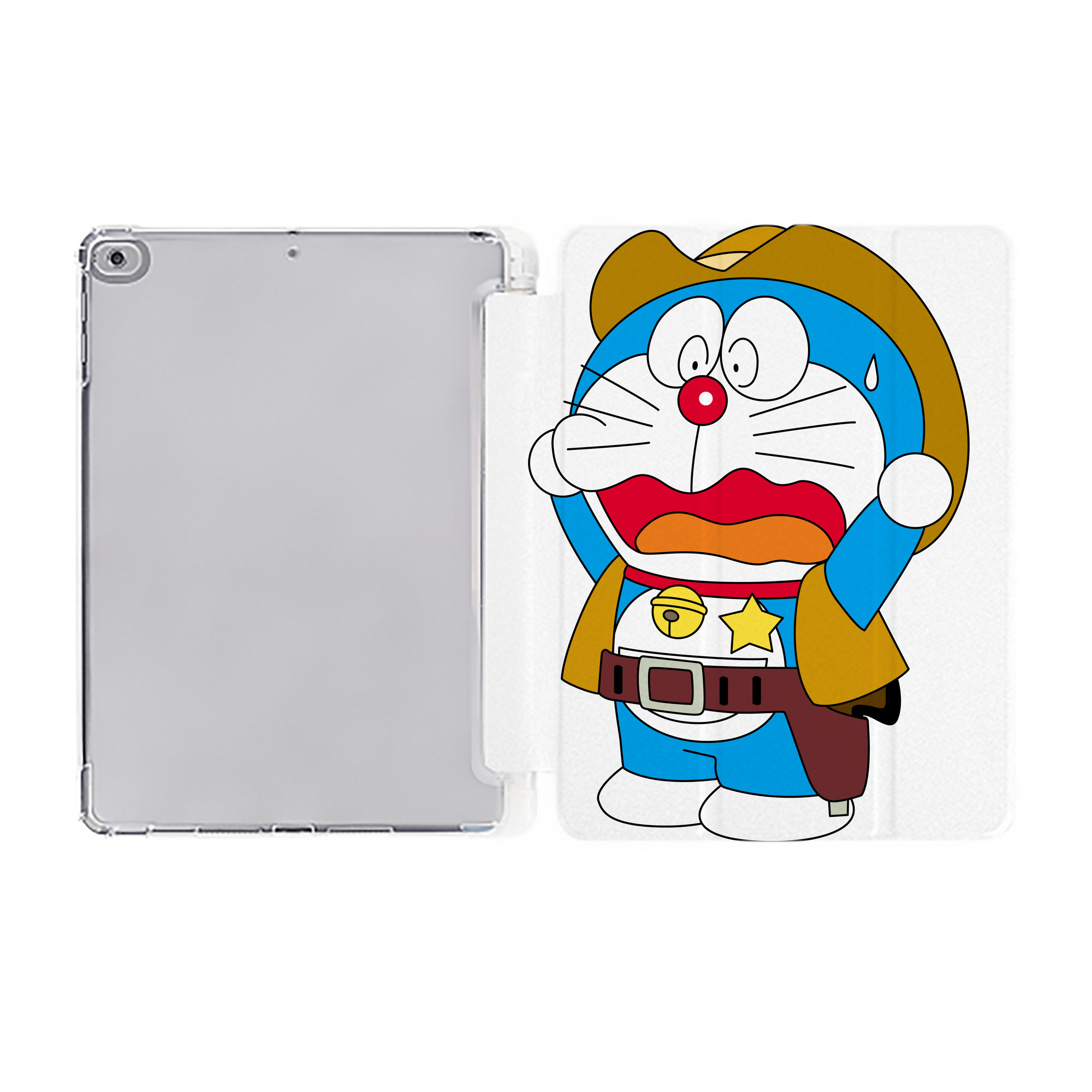 （画像用） ドラえもん Doraemon IPad ケース ペン収納付き 三つ折りスタンド PUレザー×シリコン 対応機種9.5/10.5/10.9インチ